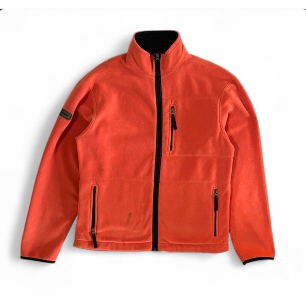 Vintage Ralph Lauren Polo Sport Men’s Orange Fleece Full Zip Up Jacket Size XL